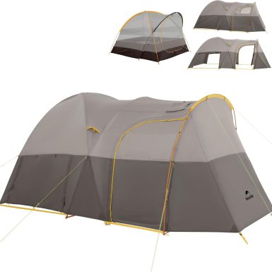 Naturehike KOTA 4/6/8 Person Camping Tent, Double Layer Waterproof 4 Person 6 Person 8 Person Tents for Camping, Large and Tall Family Tent with Vestibules Porch